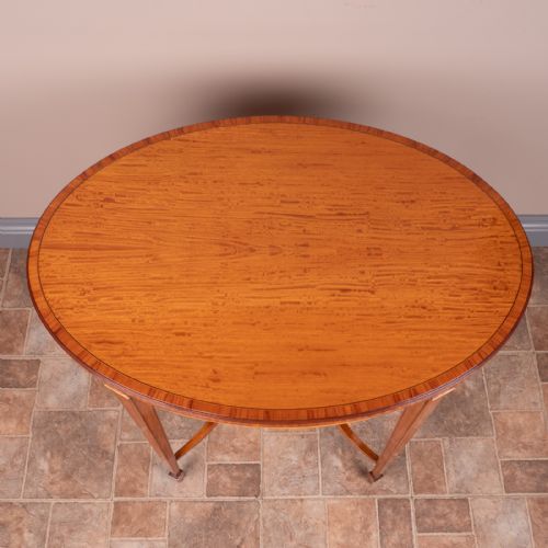 INLAID SATINWOOD OVAL OCCASIONAL TABLE - ADDITIONAL PHOTO 3