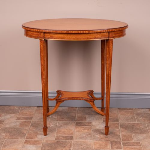 INLAID SATINWOOD OVAL OCCASIONAL TABLE - ADDITIONAL PHOTO 7