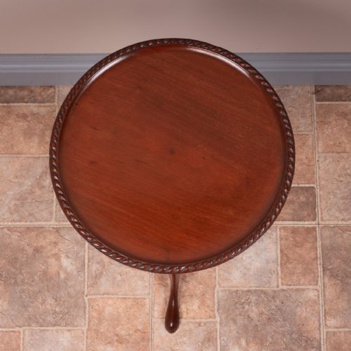 CARVED MAHOGANY WINE TABLE - ADDITIONAL PHOTO 3