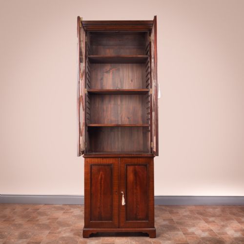 SLENDER MAHOGANY CUPBOARD BOOKCASE - ADDITIONAL PHOTO 2