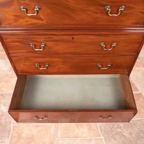 GOOD QUALITY GEORGIAN MAHOGANY CHEST ON CHEST - ADDITIONAL PHOTO 5