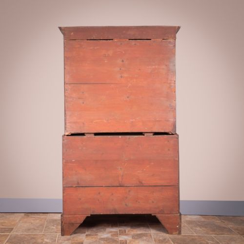 GOOD QUALITY GEORGIAN MAHOGANY CHEST ON CHEST - ADDITIONAL PHOTO 6
