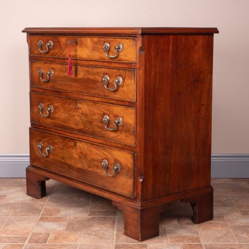 SMALL 19THC MAHOGANY CHEST OF DRAWERS - ADDITIONAL PHOTO 7