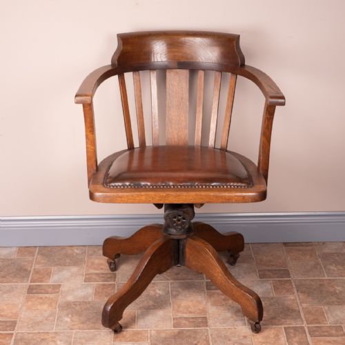 oak desk chair - CATEGORY: ANTIQUE CHAIRS - DATED 1920