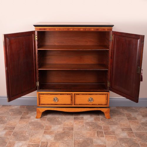 GOOD QUALITY INLAID SATINWOOD 2 DOOR CABINET - ADDITIONAL PHOTO 8
