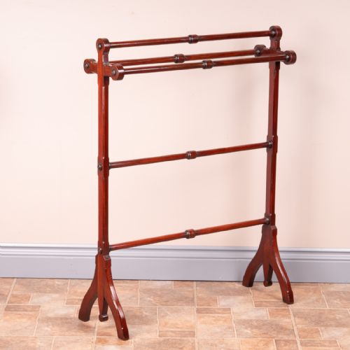 VICTORIAN MAHOGANY TOWEL RAIL - ADDITIONAL PHOTO 2