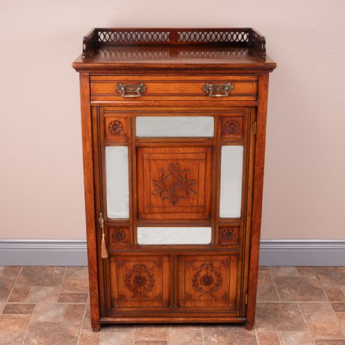 walnut music cabinet - CATEGORY: ANTIQUE CUPBOARDS - DATED EDWARDIAN