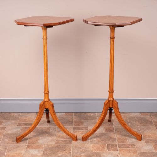 PAIR OF INLAID SATINWOOD TORCHERE STANDS - ADDITIONAL PHOTO 4