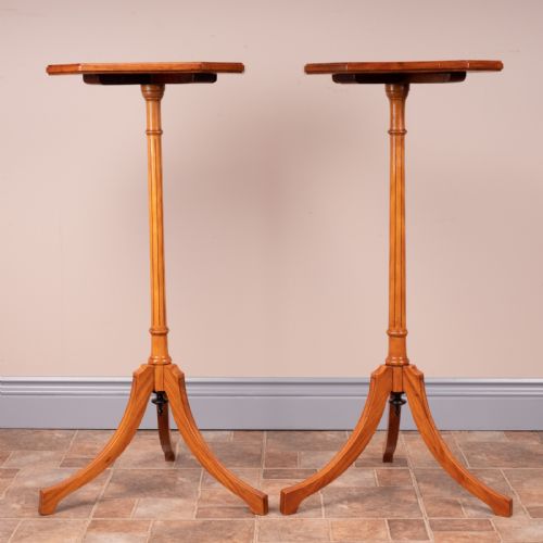 PAIR OF INLAID SATINWOOD TORCHERE STANDS - ADDITIONAL PHOTO 6