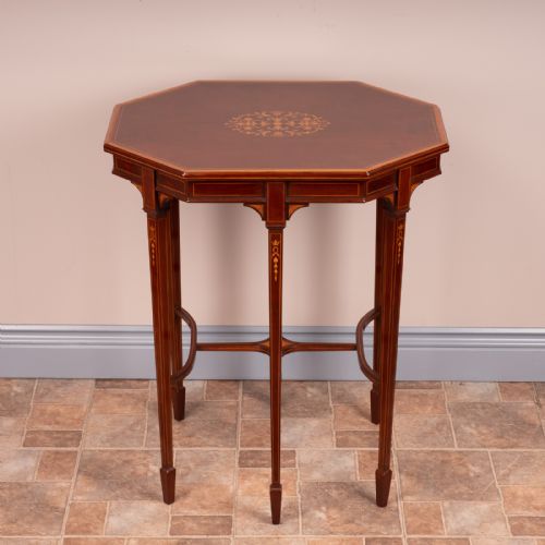 FINE QUALITY EDWARDIAN INLAID MAHOGANY OCCASIONAL TABLE - ADDITIONAL PHOTO 1