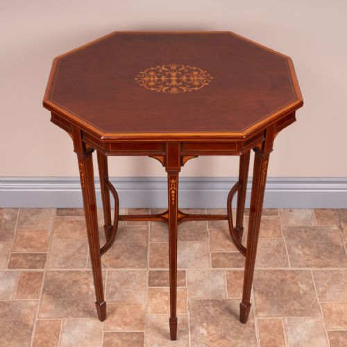 FINE QUALITY EDWARDIAN INLAID MAHOGANY OCCASIONAL TABLE - ADDITIONAL PHOTO 3