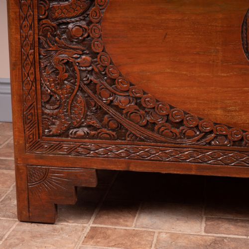 CARVED ORIENTAL CAMPHORWOOD LINED TRUNK - ADDITIONAL PHOTO 4