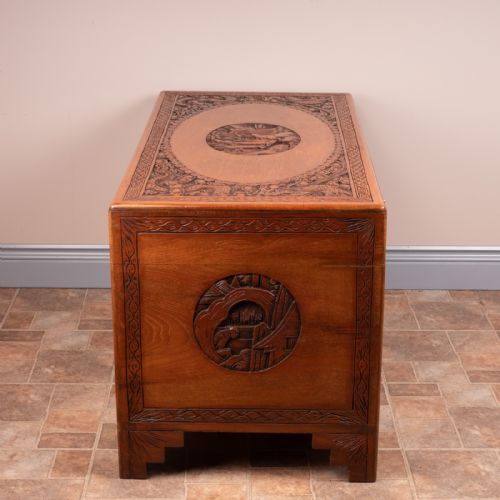 CARVED ORIENTAL CAMPHORWOOD LINED TRUNK - ADDITIONAL PHOTO 6