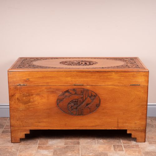 CARVED ORIENTAL CAMPHORWOOD LINED TRUNK - ADDITIONAL PHOTO 9