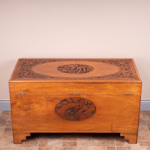CARVED ORIENTAL CAMPHORWOOD LINED TRUNK - ADDITIONAL PHOTO 10