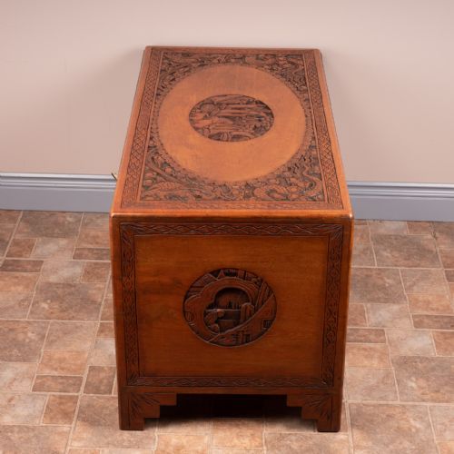 CARVED ORIENTAL CAMPHORWOOD LINED TRUNK - ADDITIONAL PHOTO 12