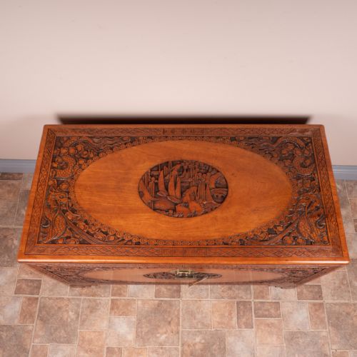 CARVED ORIENTAL CAMPHORWOOD LINED TRUNK - ADDITIONAL PHOTO 15