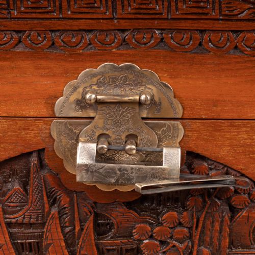 CARVED ORIENTAL CAMPHORWOOD LINED TRUNK - ADDITIONAL PHOTO 16