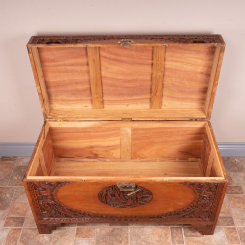 CARVED ORIENTAL CAMPHORWOOD LINED TRUNK - ADDITIONAL PHOTO 17