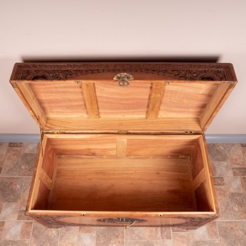 CARVED ORIENTAL CAMPHORWOOD LINED TRUNK - ADDITIONAL PHOTO 18