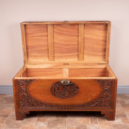 CARVED ORIENTAL CAMPHORWOOD LINED TRUNK - ADDITIONAL PHOTO 19
