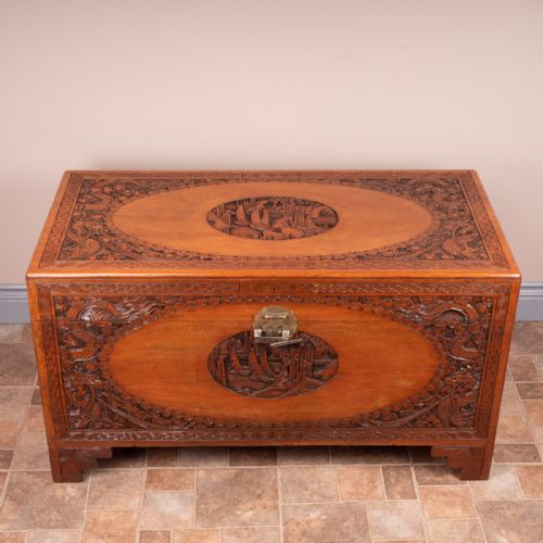 CARVED ORIENTAL CAMPHORWOOD LINED TRUNK - ADDITIONAL PHOTO 23