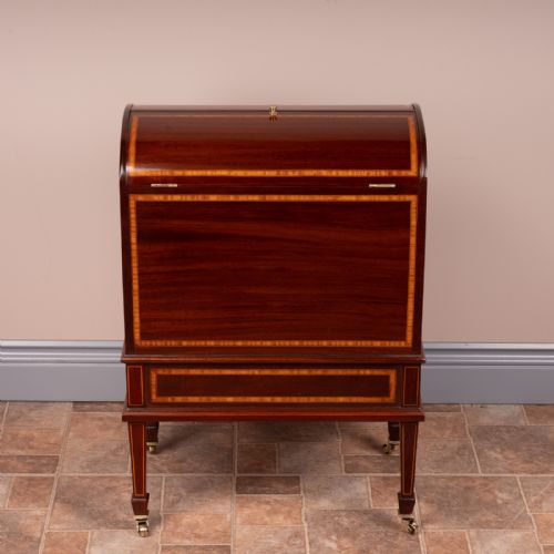 GOOD QUALITY INLAID MAHOGANY COVERED CANTERBURY - ADDITIONAL PHOTO 1
