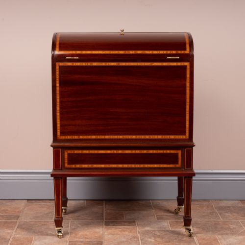 GOOD QUALITY INLAID MAHOGANY COVERED CANTERBURY - ADDITIONAL PHOTO 2