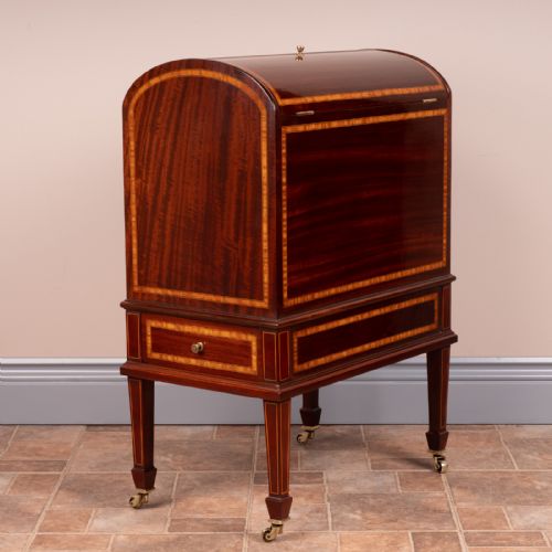 GOOD QUALITY INLAID MAHOGANY COVERED CANTERBURY - ADDITIONAL PHOTO 4