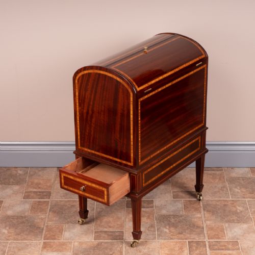 GOOD QUALITY INLAID MAHOGANY COVERED CANTERBURY - ADDITIONAL PHOTO 5