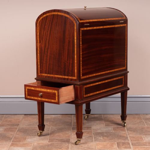 GOOD QUALITY INLAID MAHOGANY COVERED CANTERBURY - ADDITIONAL PHOTO 6