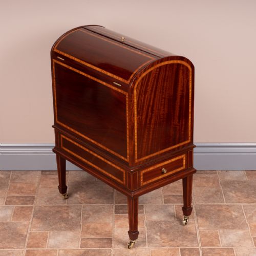 GOOD QUALITY INLAID MAHOGANY COVERED CANTERBURY - ADDITIONAL PHOTO 9