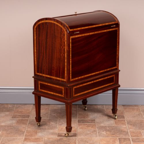 GOOD QUALITY INLAID MAHOGANY COVERED CANTERBURY - ADDITIONAL PHOTO 12