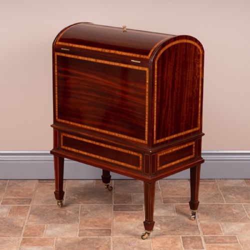 GOOD QUALITY INLAID MAHOGANY COVERED CANTERBURY - ADDITIONAL PHOTO 15