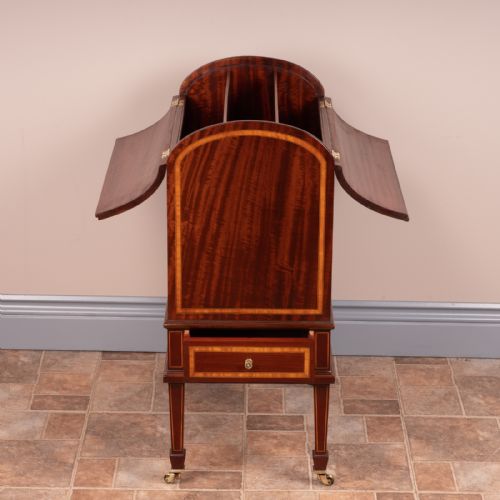 GOOD QUALITY INLAID MAHOGANY COVERED CANTERBURY - ADDITIONAL PHOTO 16