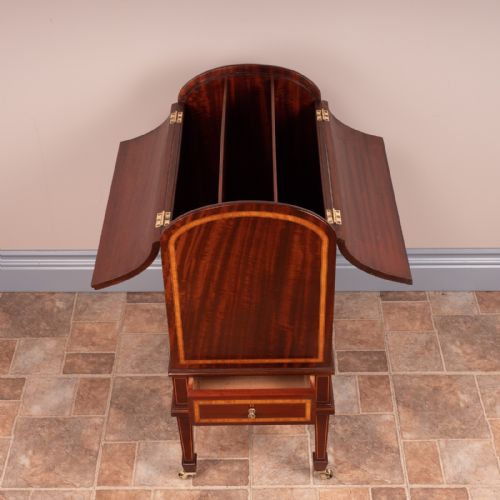 GOOD QUALITY INLAID MAHOGANY COVERED CANTERBURY - ADDITIONAL PHOTO 18