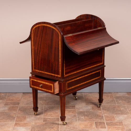 GOOD QUALITY INLAID MAHOGANY COVERED CANTERBURY - ADDITIONAL PHOTO 19