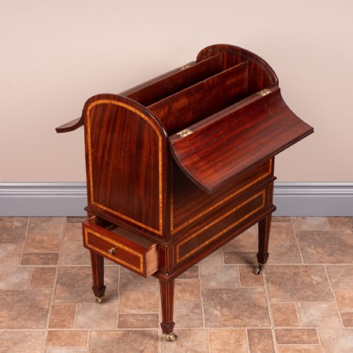 GOOD QUALITY INLAID MAHOGANY COVERED CANTERBURY - ADDITIONAL PHOTO 20