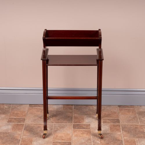 EDWARDIAN INLAID MAHOGANY BOOK TROUGH - ADDITIONAL PHOTO 1