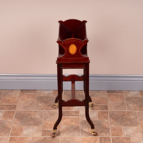 EDWARDIAN INLAID MAHOGANY BOOK TROUGH - ADDITIONAL PHOTO 5