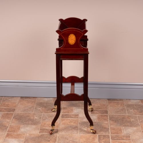 EDWARDIAN INLAID MAHOGANY BOOK TROUGH - ADDITIONAL PHOTO 6