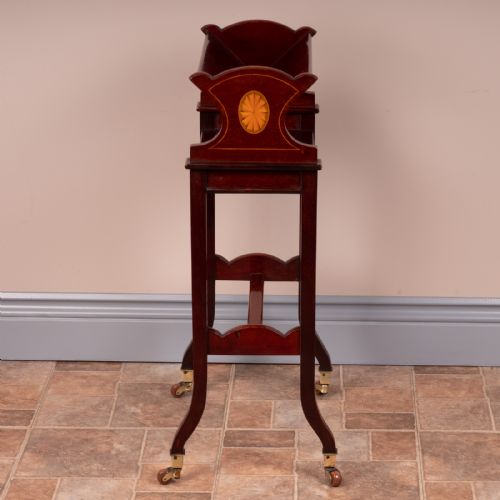 EDWARDIAN INLAID MAHOGANY BOOK TROUGH - ADDITIONAL PHOTO 13