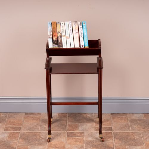 EDWARDIAN INLAID MAHOGANY BOOK TROUGH - ADDITIONAL PHOTO 15