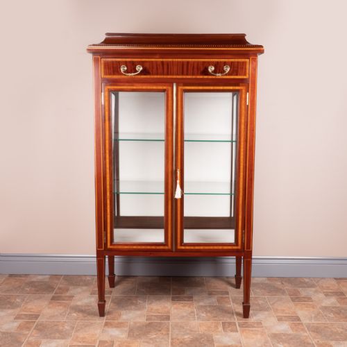 GOOD QUALITY EDWARDIAN INLAID MAHOGANY DISPLAY CABINET - ADDITIONAL PHOTO 1