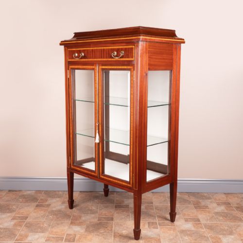 GOOD QUALITY EDWARDIAN INLAID MAHOGANY DISPLAY CABINET - ADDITIONAL PHOTO 7