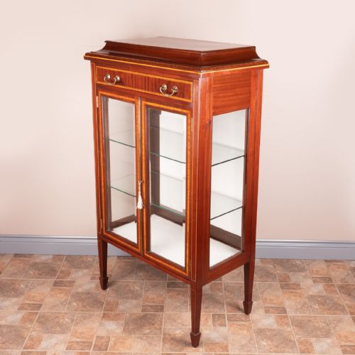 GOOD QUALITY EDWARDIAN INLAID MAHOGANY DISPLAY CABINET - ADDITIONAL PHOTO 8