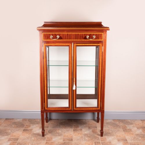 GOOD QUALITY EDWARDIAN INLAID MAHOGANY DISPLAY CABINET - ADDITIONAL PHOTO 9