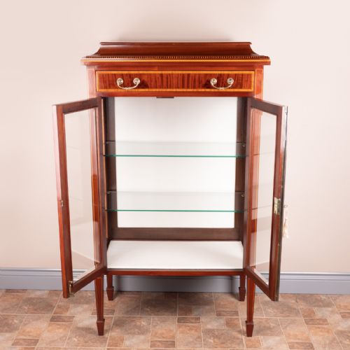 GOOD QUALITY EDWARDIAN INLAID MAHOGANY DISPLAY CABINET - ADDITIONAL PHOTO 11