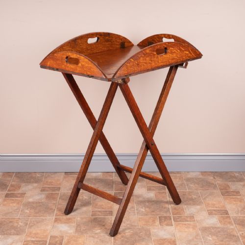 19thc oak butlers tray stand - CATEGORY: ANTIQUE MISCELLANEOUS - DATED 19TH CENTURY