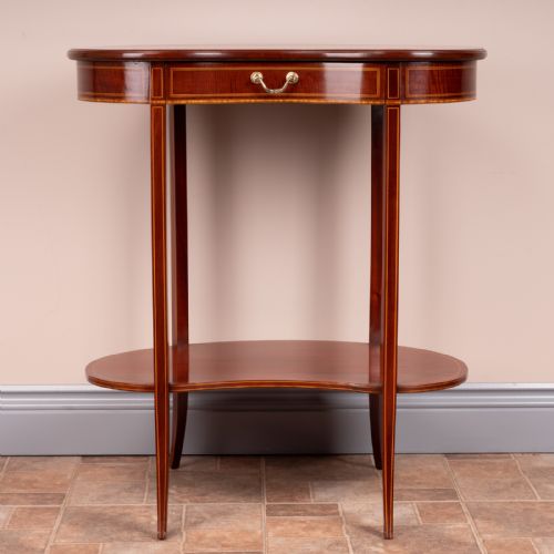 EDWARDIAN INLAID MAHOGANY KIDNEY SHAPED OCCASIONAL TABLE - ADDITIONAL PHOTO 1